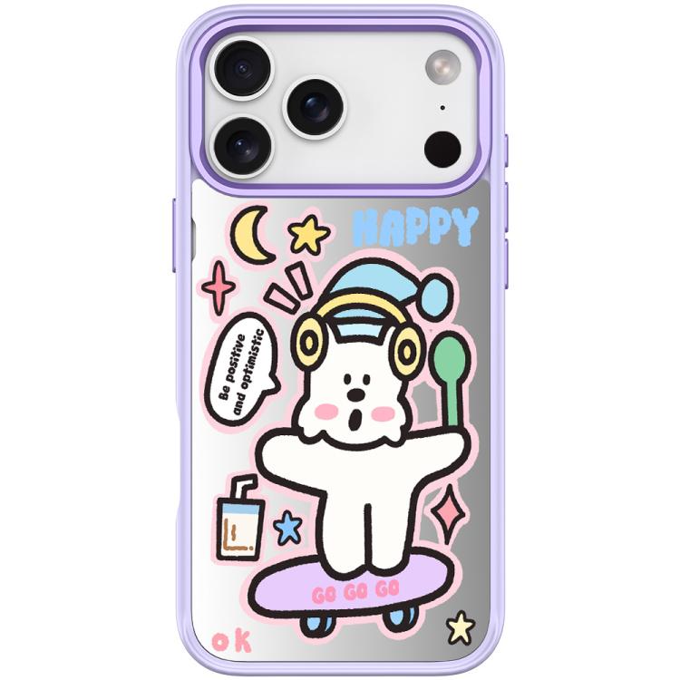 For iPhone 17 Pro Skateboarding Dog Pattern Magnetic Phone Case(Light Purple)