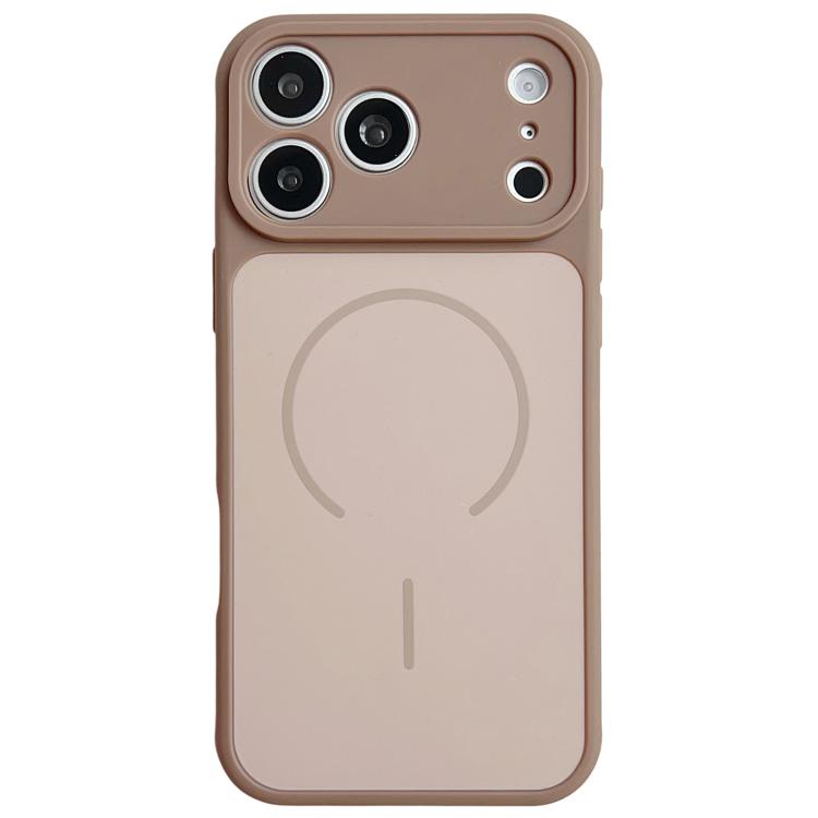For iPhone 17 Pro Skin Feel Color Blocking Cooling Magnetic Phone Case(Rose Pink)
