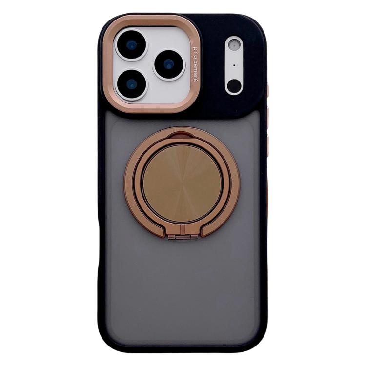 For iPhone 17 Pro Skin Feel Frosted 360 Degree Rotation Magnetic Holder MagSafe Phone Case(Desert Gold)