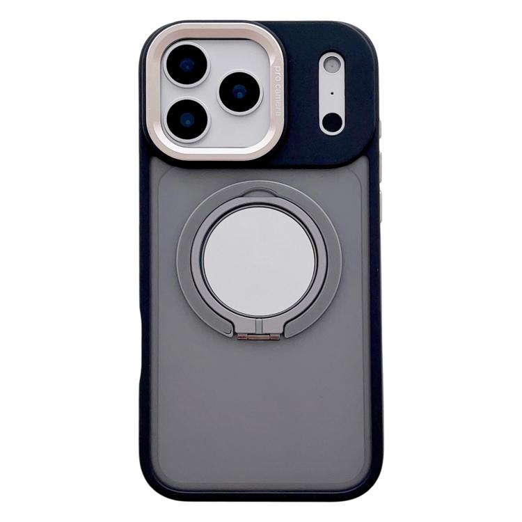 For iPhone 17 Pro Skin Feel Frosted 360 Degree Rotation Magnetic Holder MagSafe Phone Case(Grey)