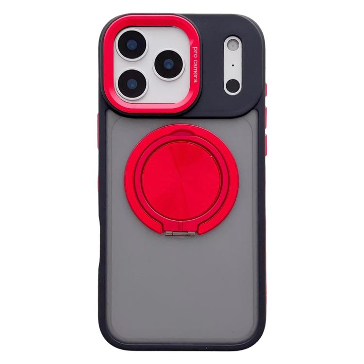For iPhone 17 Pro Skin Feel Frosted 360 Degree Rotation Magnetic Holder MagSafe Phone Case(Red)