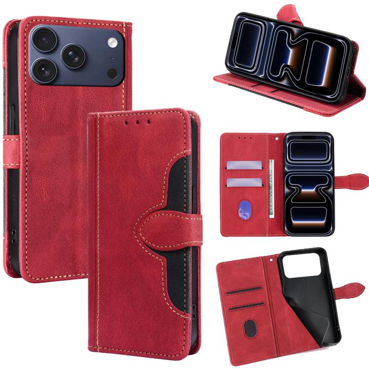 For iPhone 17 Pro Skin Feel Magnetic Buckle Leather Phone Case(Red)