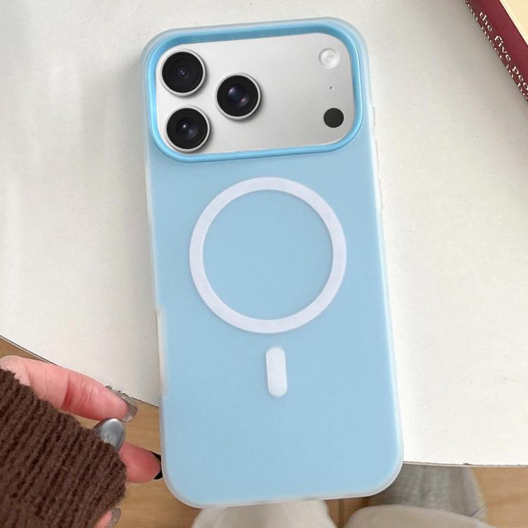 For iPhone 17 Pro Skin Feel MagSafe Magnetic PC Hybrid TPU Phone Case(Blue)