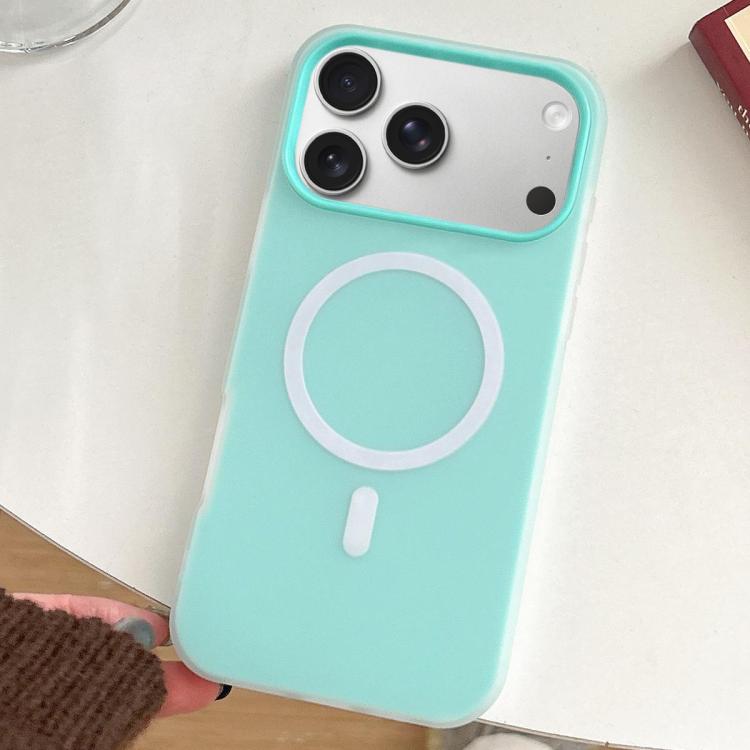 For iPhone 17 Pro Skin Feel MagSafe Magnetic PC Hybrid TPU Phone Case(Mint Green)