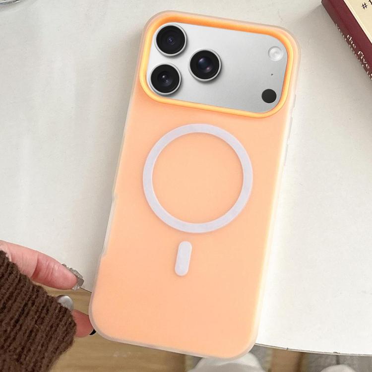 For iPhone 17 Pro Skin Feel MagSafe Magnetic PC Hybrid TPU Phone Case(Orange)