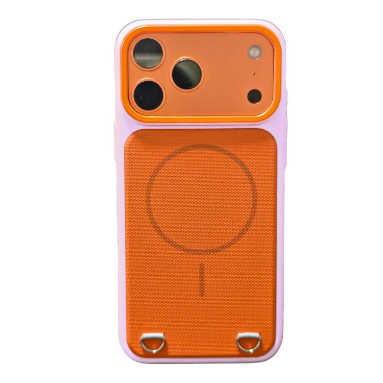 For iPhone 17 Pro Skin Feel PC + Technology Cloth Magnetic Phone Case(Orange Pink)
