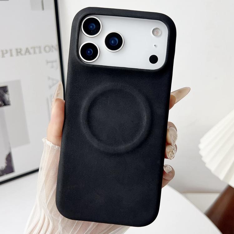 For iPhone 17 Pro Skin Feel Sheepskin MagSafe Magnetic Phone Case(Black)