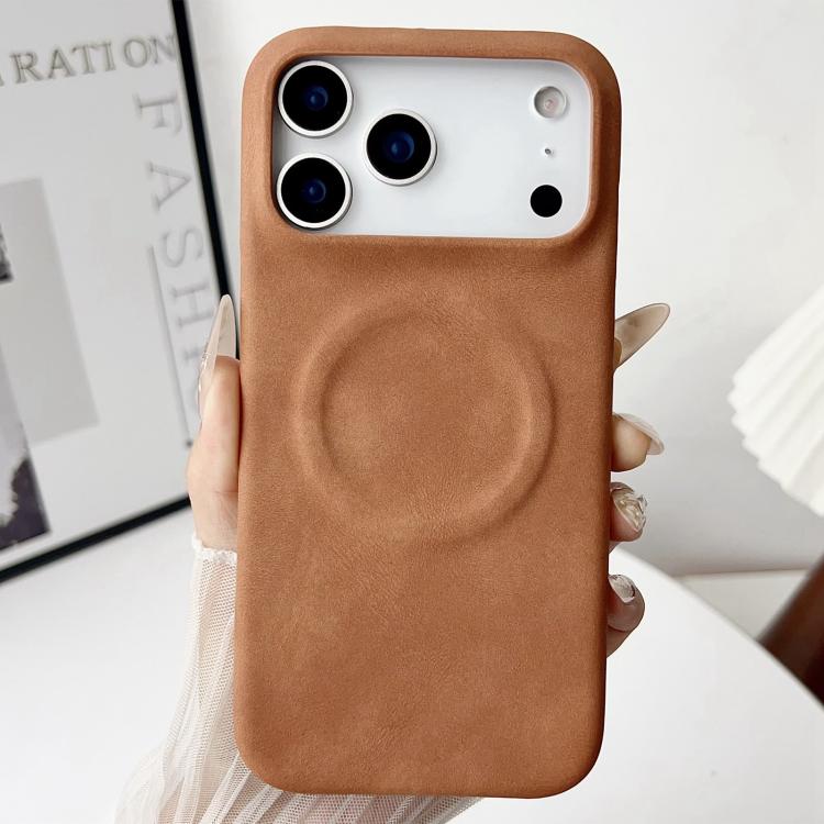 For iPhone 17 Pro Skin Feel Sheepskin MagSafe Magnetic Phone Case(Yellow)