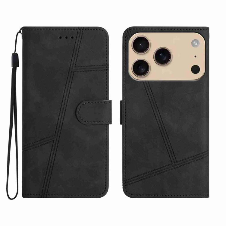 For iPhone 17 Pro Skin-feel Stitching Leather Phone Case(Black)