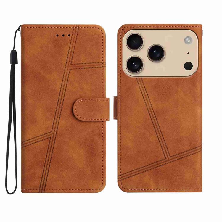 For iPhone 17 Pro Skin-feel Stitching Leather Phone Case(Brown)