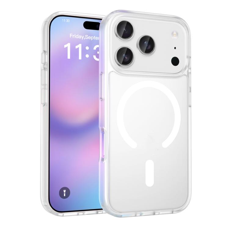 For iPhone 17 Pro Skin Feel TPU Hybrid PC MagSafe Phone Case(Transparent)