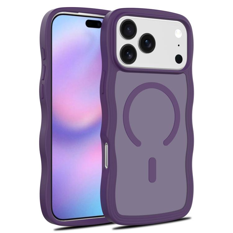 For iPhone 17 Pro Skin Feel Wave Texture MagSafe Phone Case(Purple)