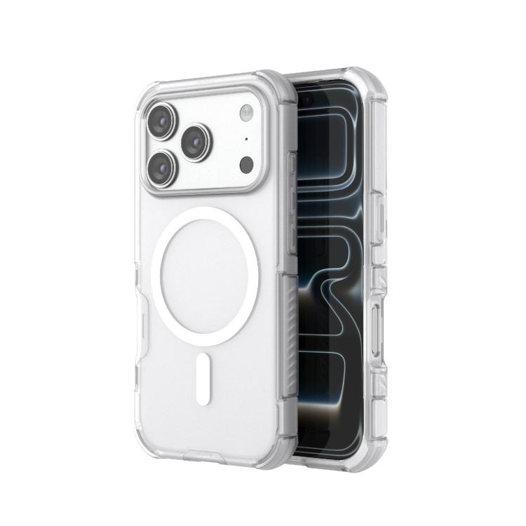 For iPhone 17 Pro Skin-friendly Magnetic PC + TPU Hybrid Shockproof Phone Case(White)