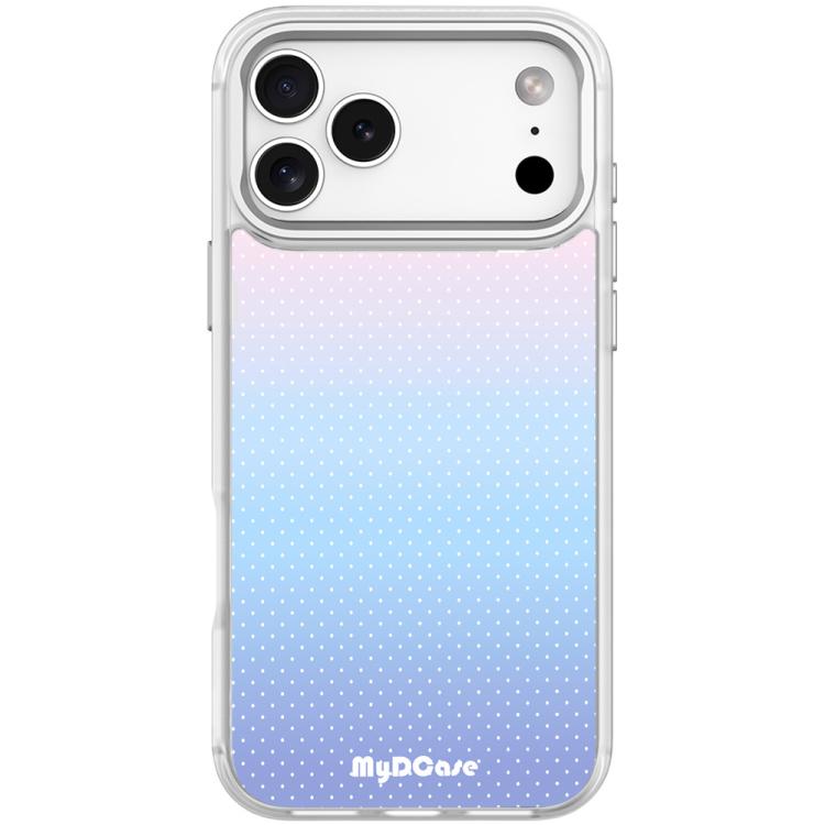 For iPhone 17 Pro Sky Blue Dots Pattern Magnetic Phone Case(Transparent White)