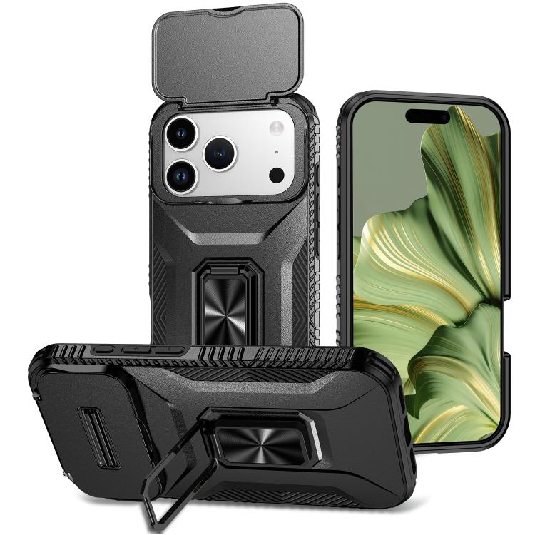 For iPhone 17 Pro Sliding Camshield Holder Phone Case(Black)