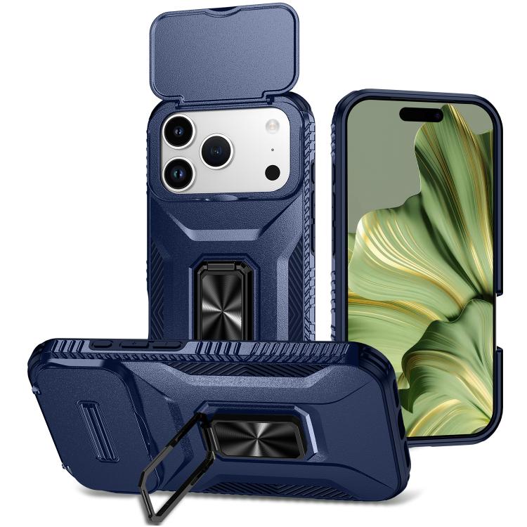 For iPhone 17 Pro Sliding Camshield Holder Phone Case(Blue)