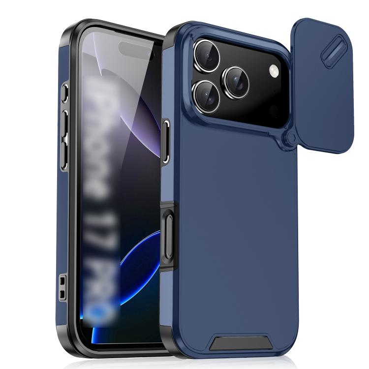 For iPhone 17 Pro Sliding Camshield TPU + PC Phone Case(Blue)