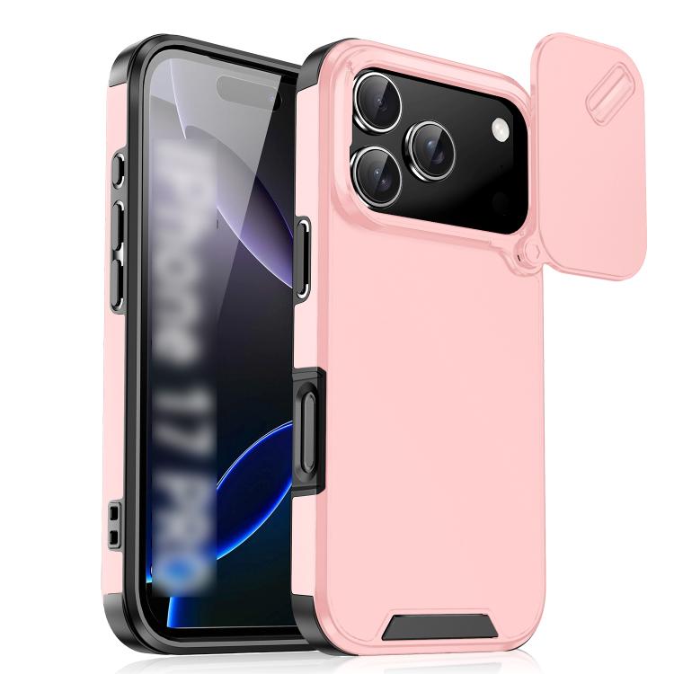 For iPhone 17 Pro Sliding Camshield TPU + PC Phone Case(Pink)