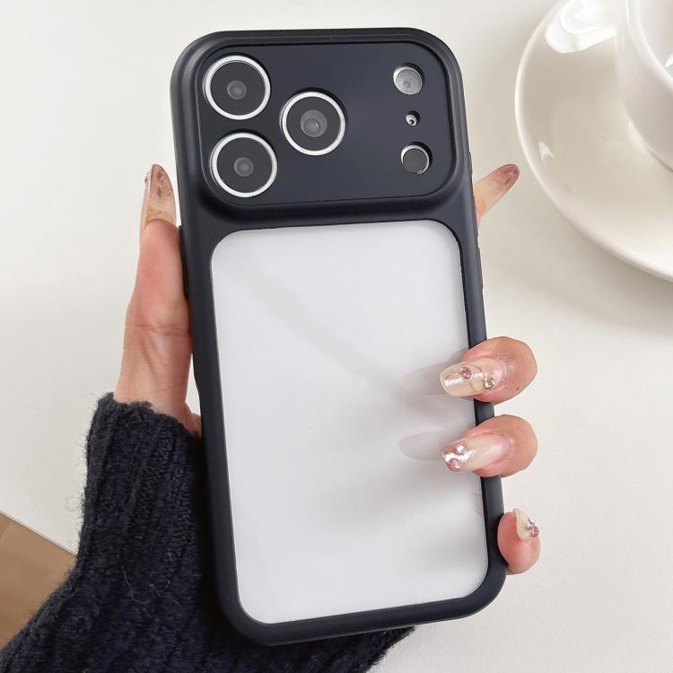 For iPhone 17 Pro Soft Color Spray Paint Acrylic TPU Phone Case(Black)