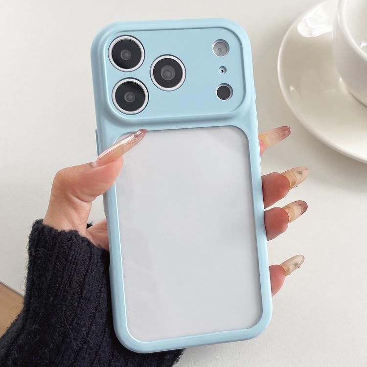 For iPhone 17 Pro Soft Color Spray Paint Acrylic TPU Phone Case(Blue)