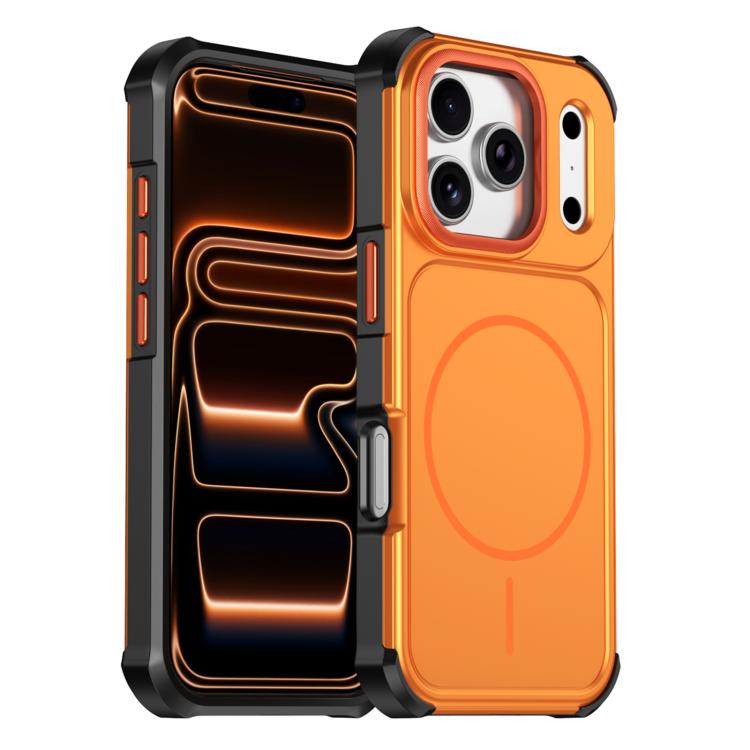 For iPhone 17 Pro Solid Color 2 in 1 Magnetic Airbag Shockproof Phone Case(Orange)