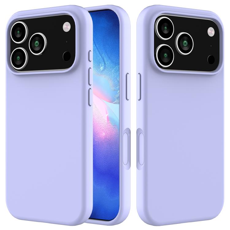 For iPhone 17 Pro Solid Color Silicone Phone Case(Purple)