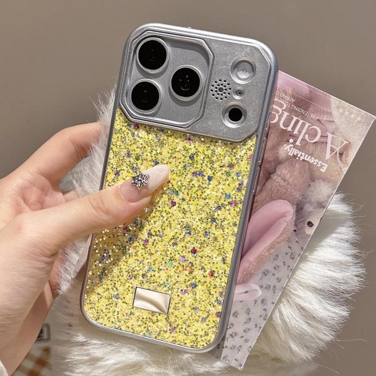 For iPhone 17 Pro Starry Sequin Diamond PC Phone Case(Yellow)