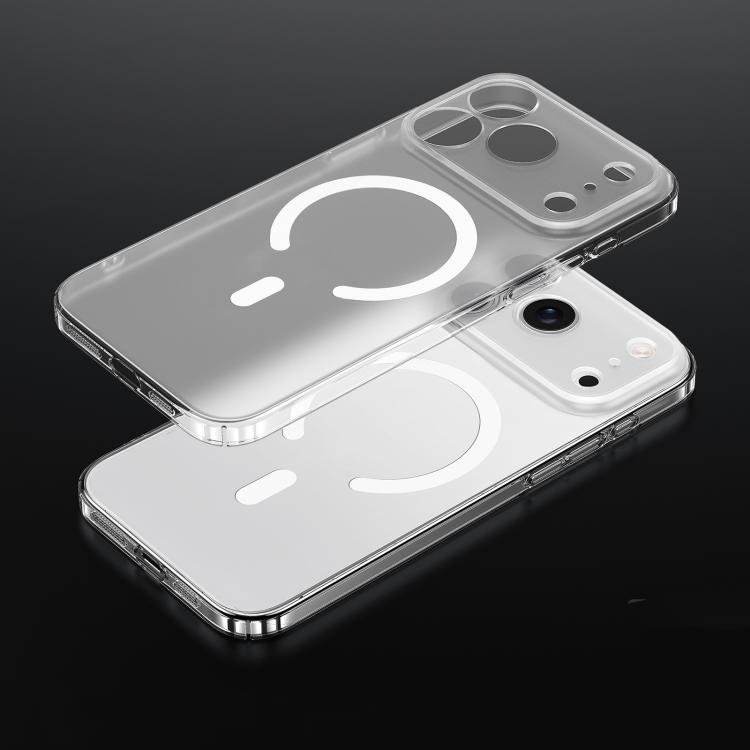 For iPhone 17 Pro SULADA Crystal Sand Series Electroplating Frosted MagSafe Magnetic Phone Case(Transparent)