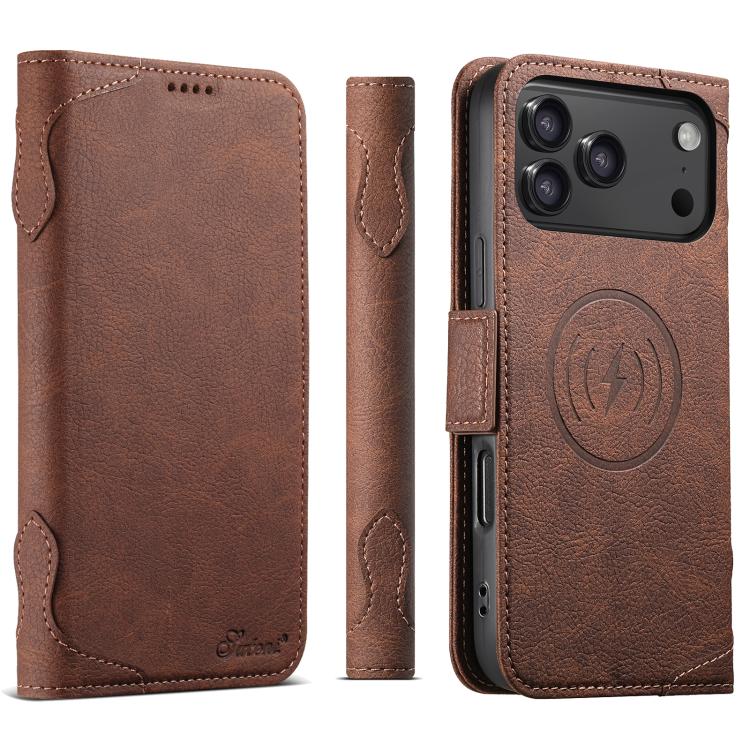 For iPhone 17 Pro SUTENI J07 Multifunctional Horizontal Flip Magsafe Leather Phone Case(Brown)