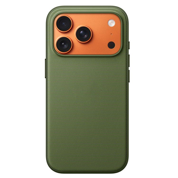 For iPhone 17 Pro Tech Fabric Texture PC Magnetic Phone Case with AI Camera Button(Green)