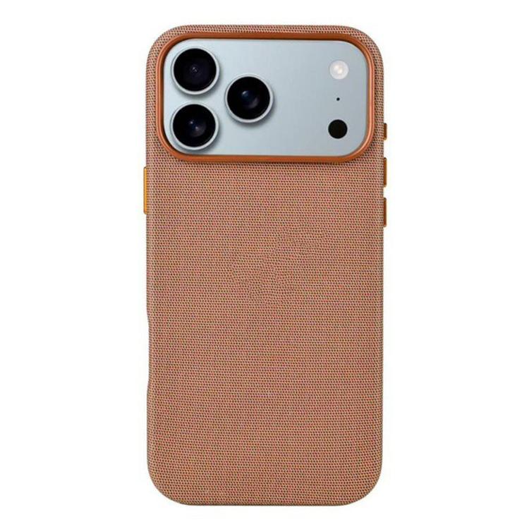 For iPhone 17 Pro Tech Textured Hollow MagSafe PC Phone Case, No AI Camera Button(Reddish Brown)