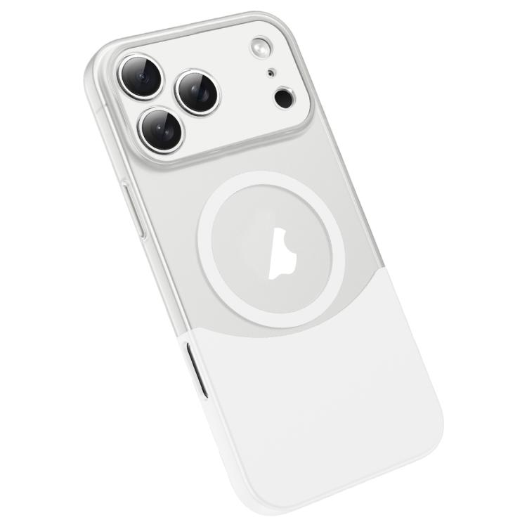 For iPhone 17 Pro Tenon-and-mortise Splicing Magnetic PC Phone Case(White)