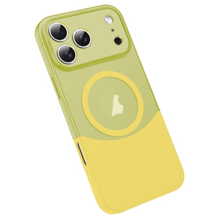 For iPhone 17 Pro Tenon-and-mortise Splicing Magnetic PC Phone Case(Yellow)