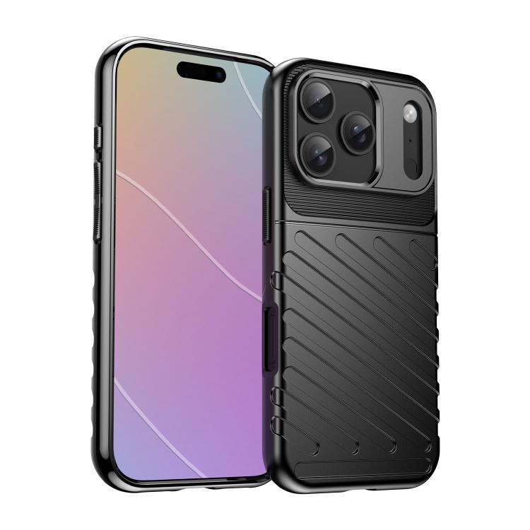 For iPhone 17 Pro Thunderbolt Shockproof Soft TPU Phone Case(Black)