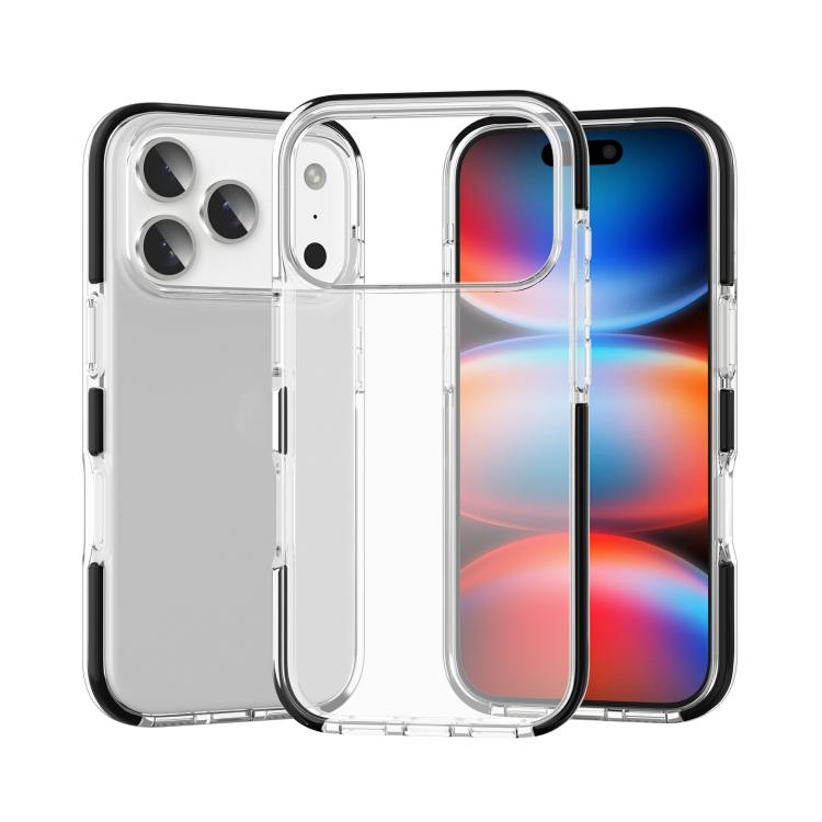 For iPhone 17 Pro Two-color Shockproof High Transparency TPU Phone Case(Black)