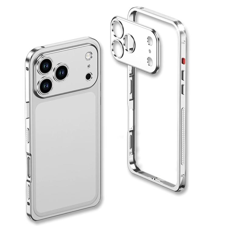 For iPhone 17 Pro Ultra-Thin Alloy Metal Frame Shockproof Phone Case with  Lens Frame(Silver)