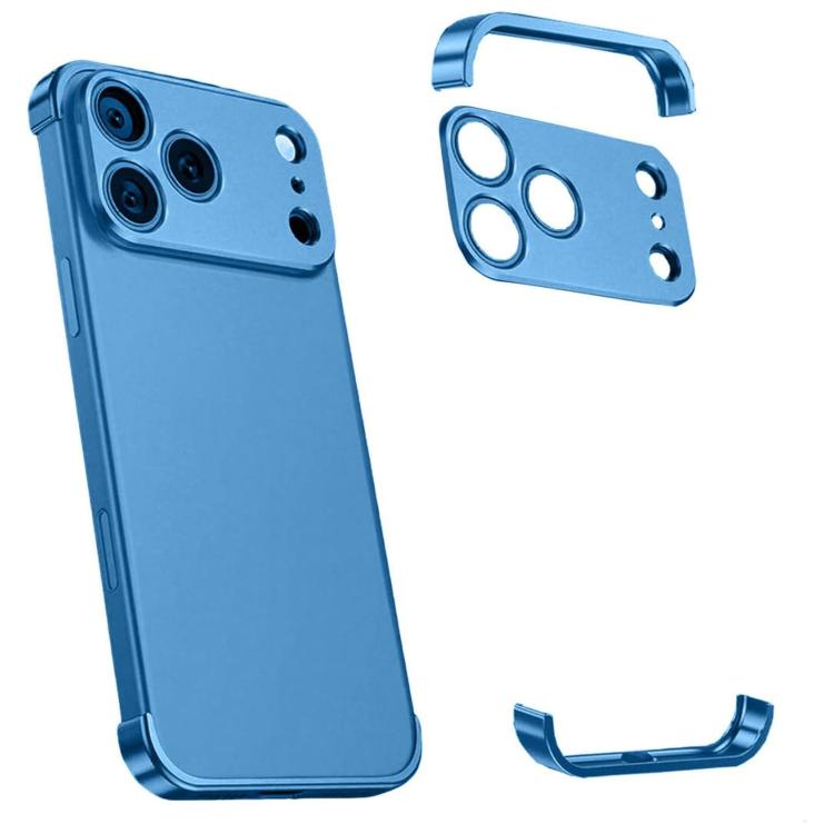 For iPhone 17 Pro Ultra-thin Frameless Titanium Alloy Four Corner Shockproof Phone Case(Light Blue)