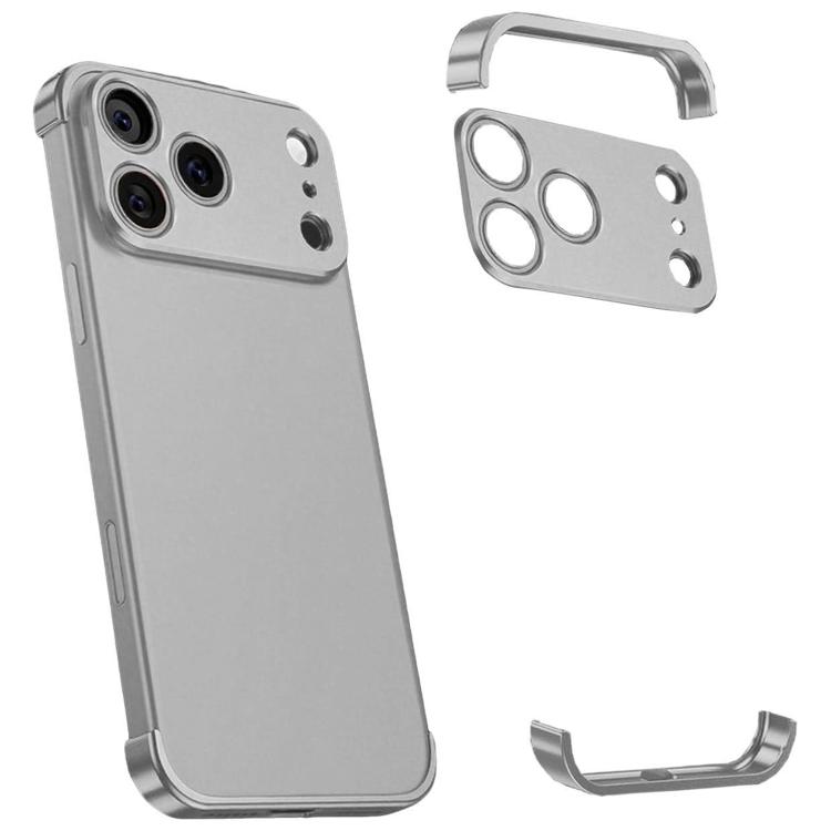 For iPhone 17 Pro Ultra-thin Frameless Titanium Alloy Four Corner Shockproof Phone Case(Titanium Gray)