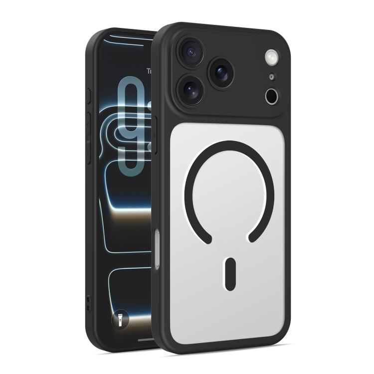 For iPhone 17 Pro Ultra-thin Frosted Magnetic TPU Hybrid PC Phone Case(Black)