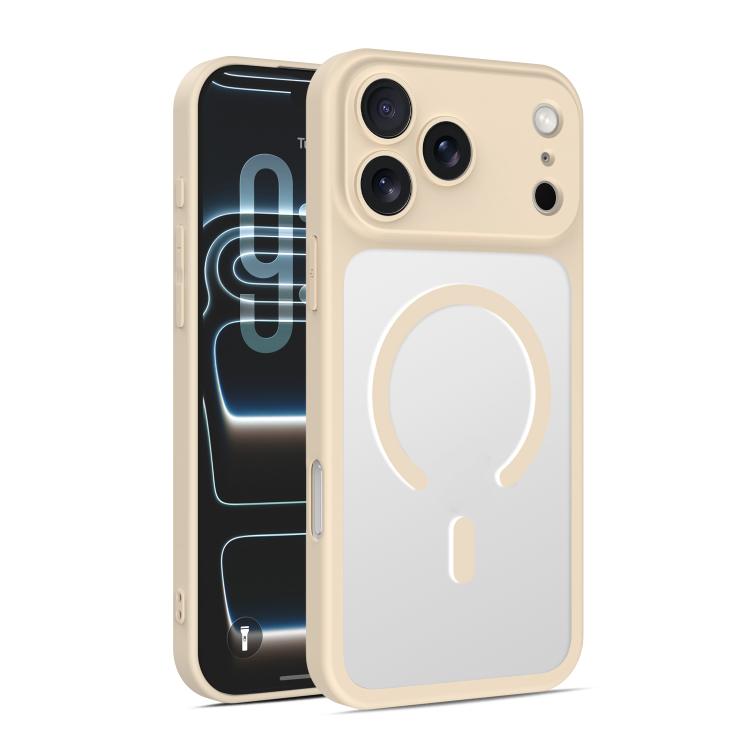 For iPhone 17 Pro Ultra-thin Frosted Magnetic TPU Hybrid PC Phone Case(Light Yellow)