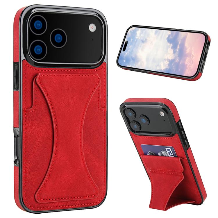 For iPhone 17 Pro Ultra-thin Shockproof Phone Protective Case with Holder(Red)