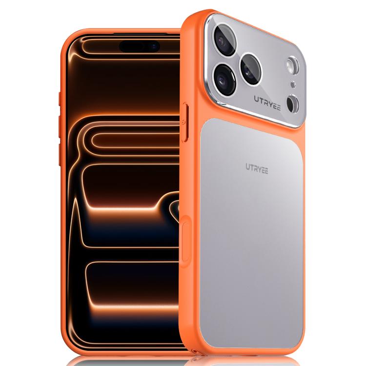For iPhone 17 Pro UTRYEE Colorful Silver Magnetic Phone Case(Orange)