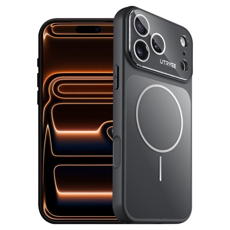 For iPhone 17 Pro UTRYEE Leather Veneer Magnetic AG Phone Case(Black)