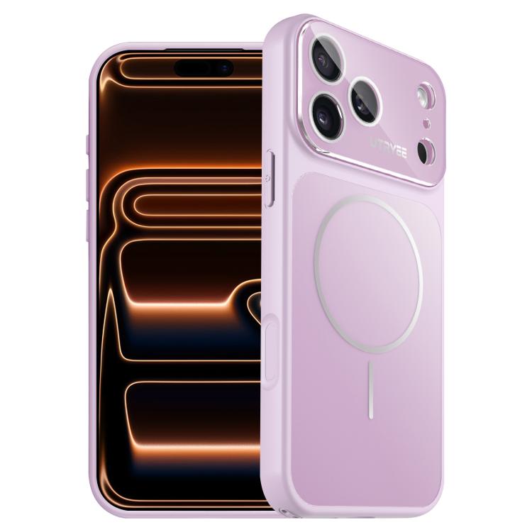 For iPhone 17 Pro UTRYEE Leather Veneer Magnetic AG Phone Case(Purple)