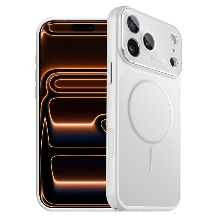 For iPhone 17 Pro UTRYEE Leather Veneer Magnetic AG Phone Case(White)