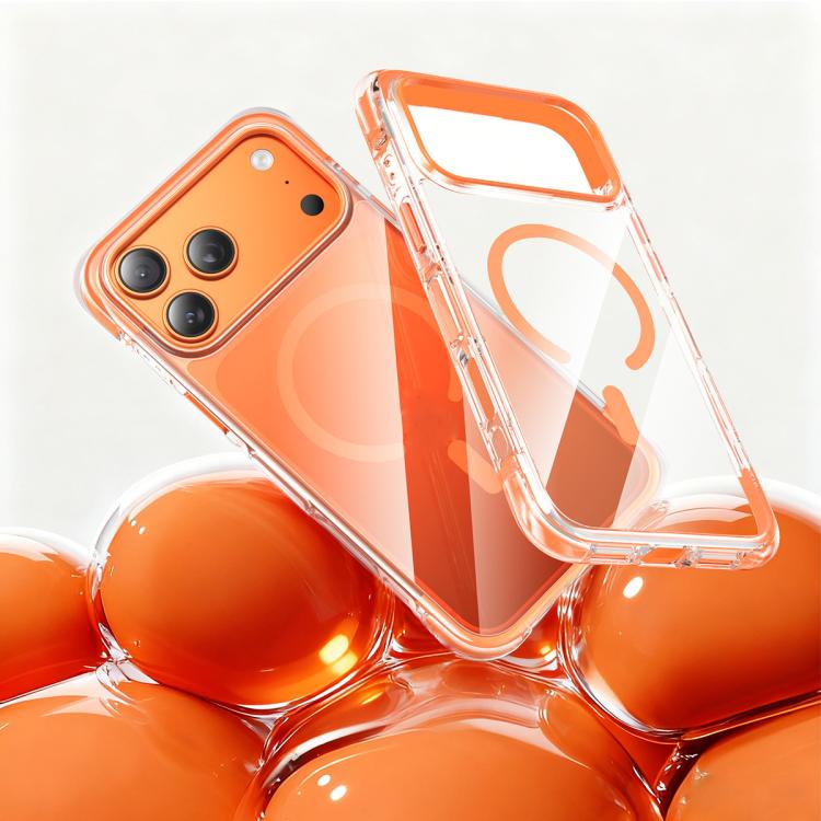 For iPhone 17 Pro Vacuum Airbag TPU + Acrylic Magnetic Shockproof Phone Case(Orange)