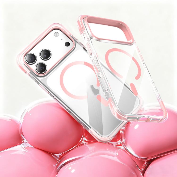 For iPhone 17 Pro Vacuum Airbag TPU + Acrylic Magnetic Shockproof Phone Case(Pink)