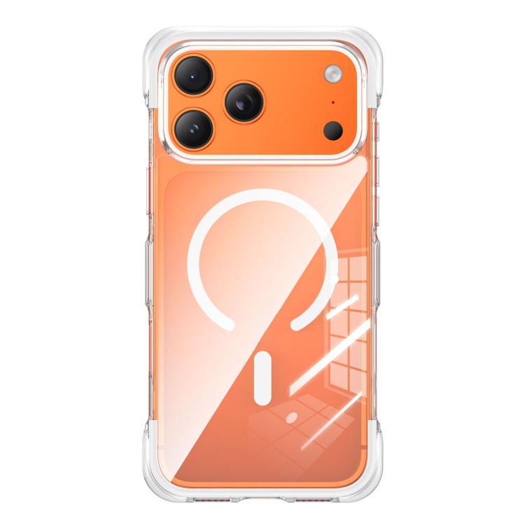 For iPhone 17 Pro Vacuum-Sealed Transparent Airbag Magnetic Acrylic Phone Case(White)