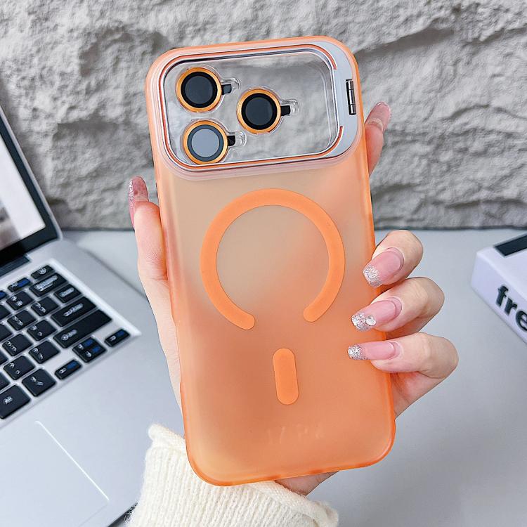 For iPhone 17 Pro Vitality Eagle Eye Lens Kickstand Magnetic Phone Case(Orange)