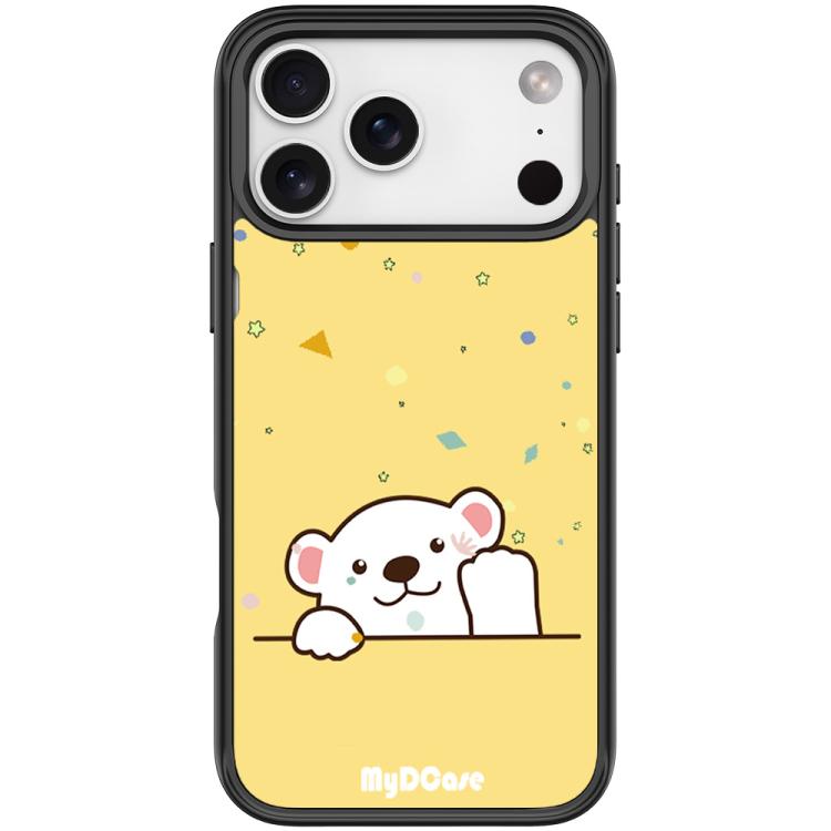 For iPhone 17 Pro Waving Little Bear Pattern Magnetic Phone Case(Black)